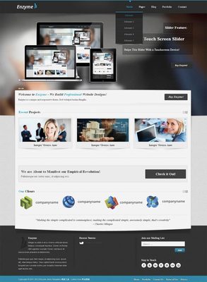 黑色风格的IT商务网站设计与开发